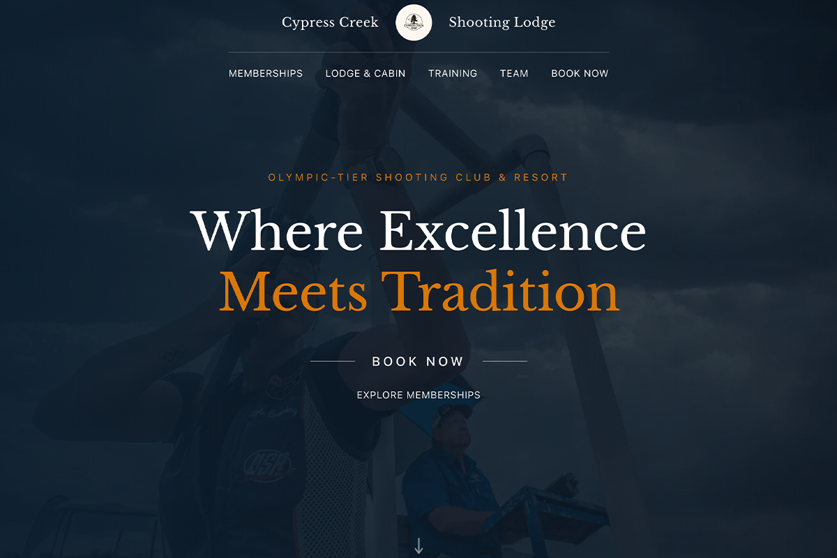Cypress Creek Shooting Lodge website screenshot
